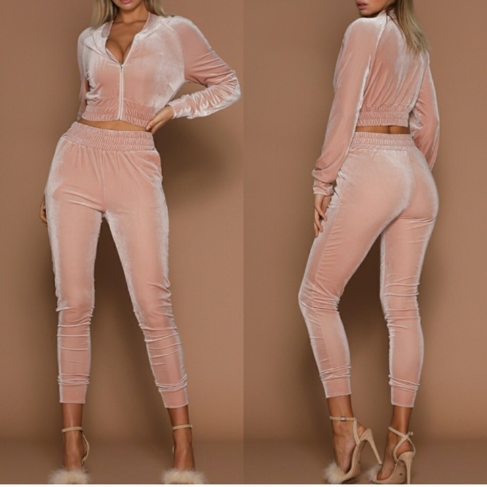 Pink track suit